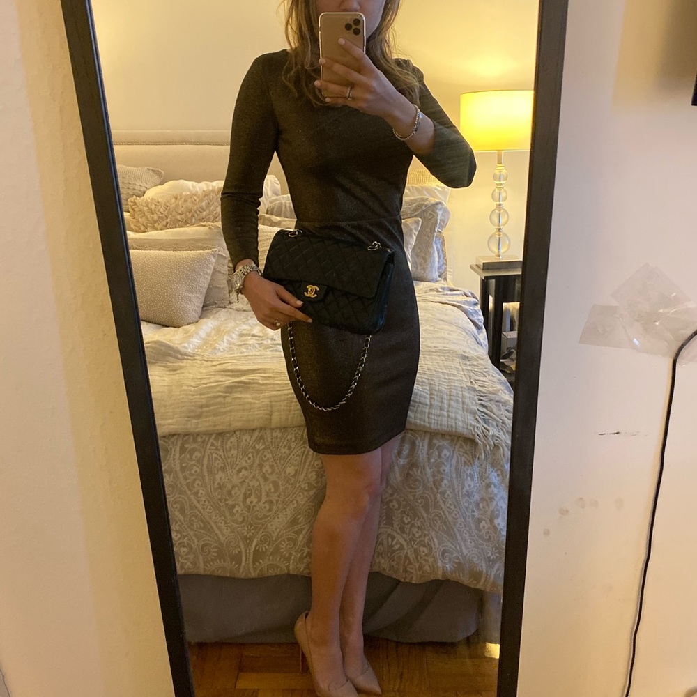 Alice + Olivia Metallic Gold Dress